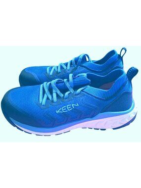 Keen Mens Blue ESD Work Shoes Lightweight Mesh Sneakers Steel Toe Size 9.5